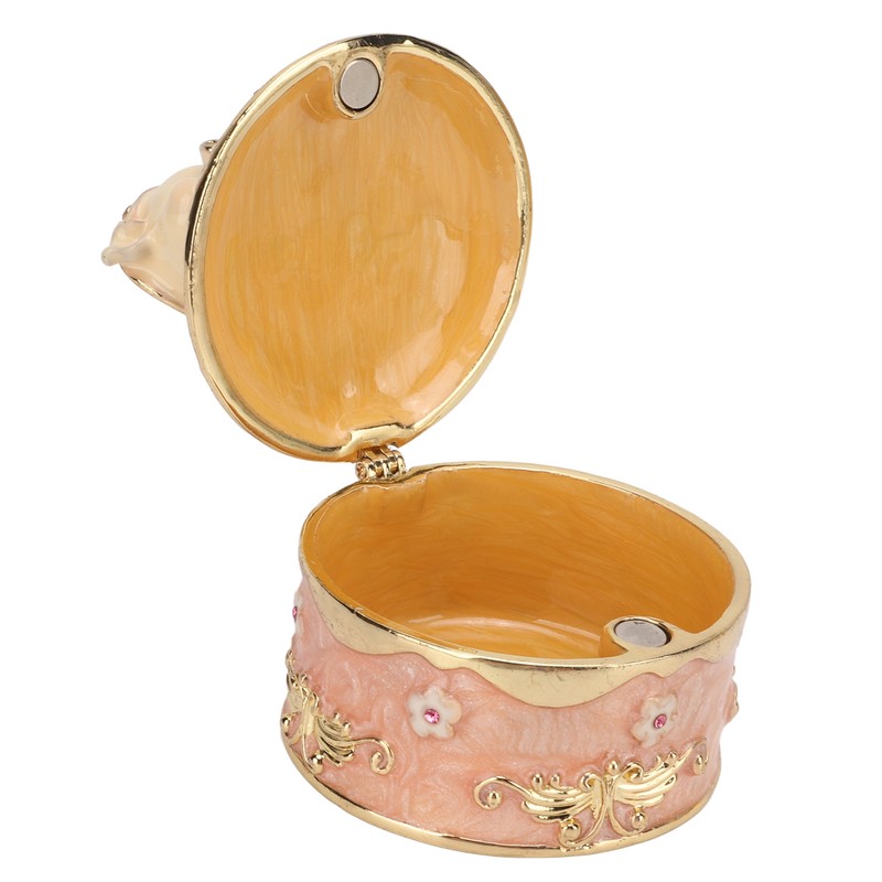 Pig Hinged Jewelry Box Hollow Design Cute Appearance Hand Painted