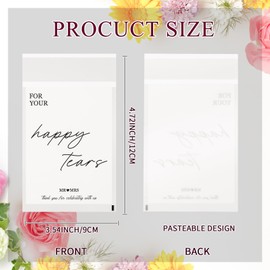 AIOMOB 50 pcs Wedding Tissues Packets For Your Happy Tears Tissues Bags Glassine Travel Tissue Size Packets Bulk items for Wedding Guest Welcome Bags Stuffers