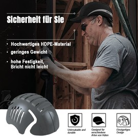 GREEN DEVIL Universal Safety Bump Cap Insert Hard Shell ABS Hard Shell Breathable Lightweight Anti-shock Fits in Any Baseball Hat or Hard Hat for Comfortable Head Protection (Grey)