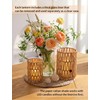 NUPTIO Rattan Boho Hurricane Lanterns: Set of 2 Pillar Candle