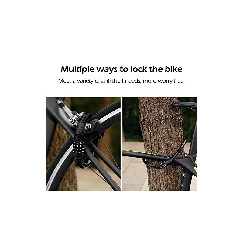 ACCECLE Bicycle Lock Cable Anti-Theft Password Resettable Road Bike Lock