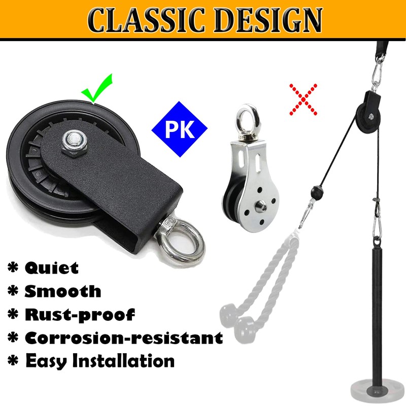 Cable Pulley 4.36 in 360 Degree Rotation Traction Silent Smooth