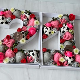 WENPACK Caja de cartón con forma de número de 12 pulgadas, caja de regalo de dulces rellenable con tapa transparente (blanco, 1)