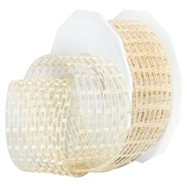 Morex Ribbon Victoria Wired Mesh Ribbon, 1-1/2" x 16 yd, Champagne (74940/15-104)