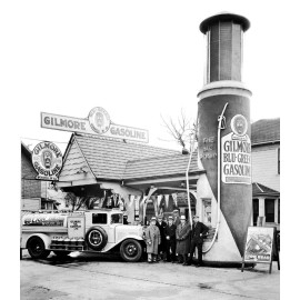 GILMORE ROAR with GILMORE  BLU-GREEN GAS   SERVICE GAS STATION  5x7 REPRINT