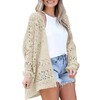 SECRETEYARD Womens Crochet Cardigan Sweater Summer Boho Long Sleeve Lightweight