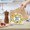 Summer Lemon Wreath Napkin Holder for Tables Paper Cocktail Napkin