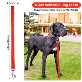 simarro House Lead for Dogs, 60 cm Dog Lead, Short Dog Lead with Padded Handle, Double Webbing, Nylon, Reflective Pet Lead, Dog Lead, Small Medium Large Dogs (Red)