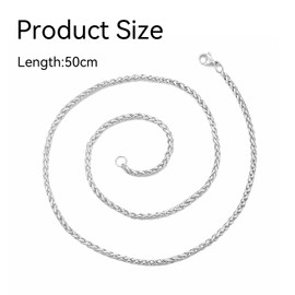 HLMYER Silver Chain Necklace for Men Cuban,Mens Necklace Stainless Steel,Sturdy Cuban Chain,Fashion Men's Necklaces,Link Chain for Men Man Women Boys Kids Jewelry Gifts 20 Inch Length