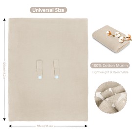 Metplus Muslin Car Seat Cover for Babies - Carseat Stroller Cover Infant Stroller Covers for Boys and Girls, Breathable & Lightweight, Fits Most Strollers & Baby Car Seats