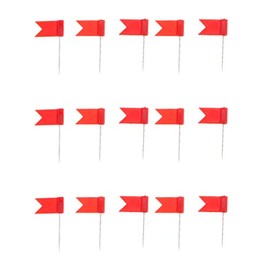 Yetaha 100PCS Flag Push Pins, World Map Tacks Assorted Plastic Colorful Marking Thumbtacks for Cork Board Travel Map Picture Hanging Home School Office (Red)