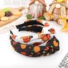 YanJie Thanksgiving Headbands - Wide Knot Turkey & Pumpkin Hair