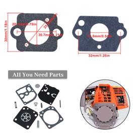 HAISHINE Carburetor Rebuild Kit RB-129 for Poulan Pro PP3516 PP3816 PP4018 PP4218 PP4218AV PP4218AVX PPB3416 Chainsaw for ZAMA C1M-W26A C1M-W26B C1M-W26C C1M-W47 Carburetor Rebuild Kit