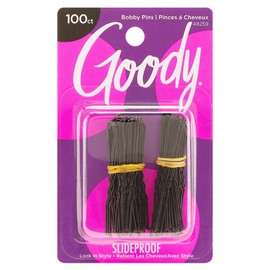 Goody Styling Hair Bobby Pins - 100 Count, Black - Slideproof and Lock-In Place - Suitable for All Hair Types - Pain-Free Hair Accessories for Women and Girls - All Day Comfort