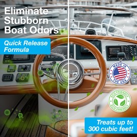 Biocide Systems Marine Shocker, Quick Release Odor Eliminator for Boats, Eco-Friendly Chlorine Dioxide Odor Bomb for Removing Mildew, Fish, & Food Smells, Up to 250 Cubic Feet of Interior Space