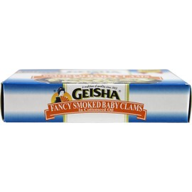 Smoked Baby Clams in Oil, Wild Caught (Pack of 3), 3.75 oz Tin - Geisha