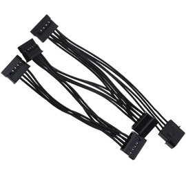 EMSea 4 Pin IDE Molex to 15 Pin SATA Power Supply Cable 4 Pin IDE Male to 5 X 15 Pin SATA Female Power Splitter Cable 18AWG for Hard Drives/Optical Drives