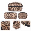 3pcs Makeup Cosmetic Storage Bag PU Leather Waterproof Zipper Closure