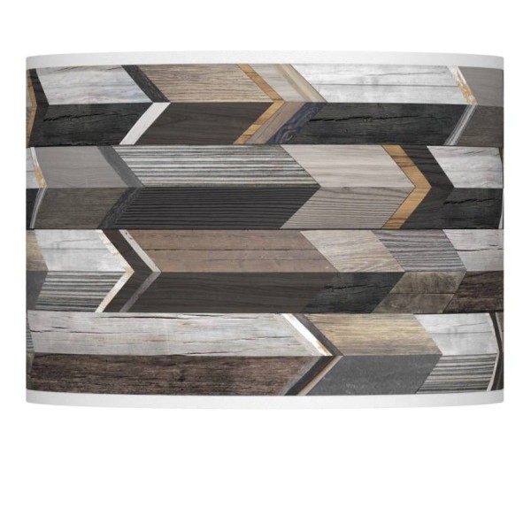 Giclee Glow Drum Print Lamp Shade Woodwork Arrows Medium 13.5x13.5x10