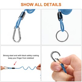 Rnigs Trailer Breakaway Switch, 6ft Breakaway Coiled Cable with Electric Brake or RV Towing Trailer（Blue）