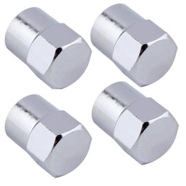 4 x Chrome Hex Dust Caps | Fit Onto Any Car, Push Bike Or Motorbike Valves