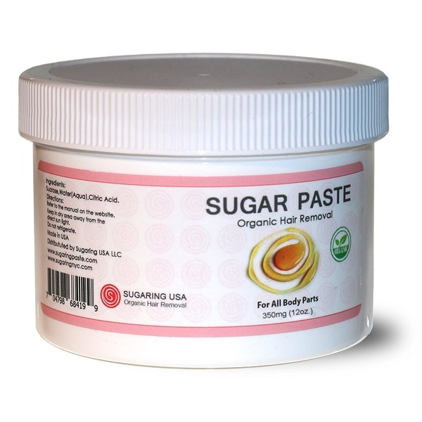 Sugaring Paste for Home Use on Bikini Brazilian Legs Waxing 12oz with 8pcs Sugaring Strips & Plastic Applicator