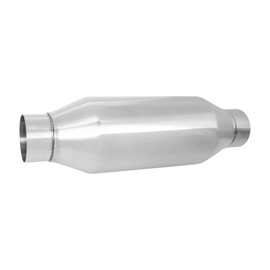 YRAG-PART 2.25 Inch Exhaust Mufflers,2.25" Inlet to 2.25"Outlet 13"Overall Length Universal Exhaust Resonator,Stainless Steel Polished Resonator (2.25"/4")