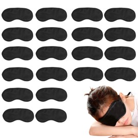 WUDQIJI Sleeping Mask, Pack of 20, Sleeping Mask, Eye Mask, Blindfold, Eye Mask, Light Blocking Eye Mask, Night Mask, Sleep Eye Mask, Blocks Light, Sleeping Mask for Yoga Travel (Black)