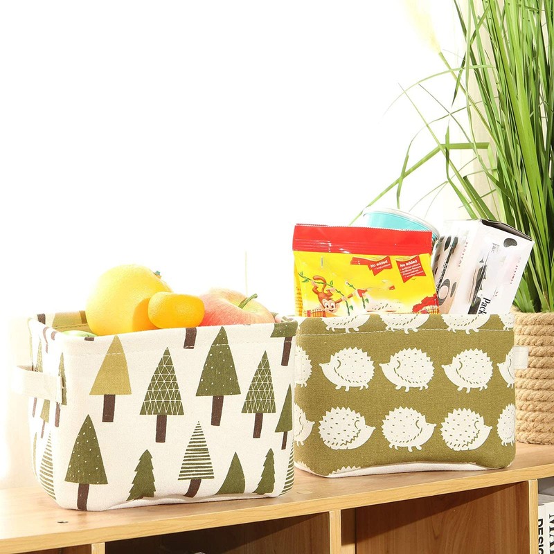 ZEACCT 4 Pack Storage Baskets small,Foldable Mini Square Storage Bins