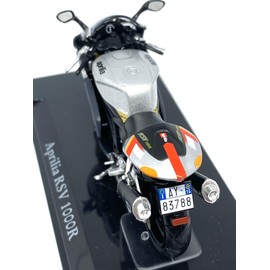 atlas editions black/silver aprilia RSV 1000R bike 1.24 scale diecast model