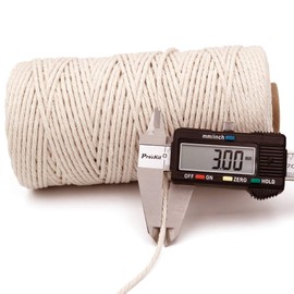 328 Feet 3mm Natural Cotton String for Crafts,Gift Wrapping Twine,Arts & Crafts, Home Decor, Gift Packaging (Beige)