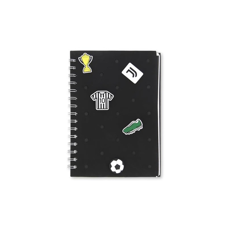 Juventus - Notebook con Patch, Quaderno a Quadretti, Prodotto Ufficiale