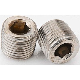 JEGS Stainless Steel Pipe Plugs | 1/8 “ NPT | Internal Hex | 2 Per Package | Male Threads | Made In USA
