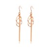 Rose Gold Drop Earrings for Women, Statement Tassel Long Dangle