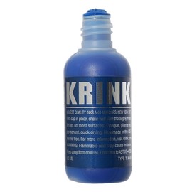 Krink K-60 Blue Paint Marker - Vibrant and Opaque Fine Art Graffiti Markers for Canvas Metal Glass Paper and More - Alcohol-Based Permanent Graffiti Mop Krink Paint Marker for Lasting Tags