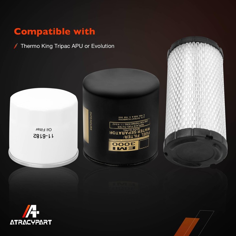 11-6182 11-9059 11-9342 Oil/Fuel/Air Filter Kit Compatible with Thermo King