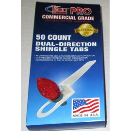 TITAN-PRO ~ 50CT Dual-Direction Shingle Tabs for C7 & C9 Christmas Light 0849684