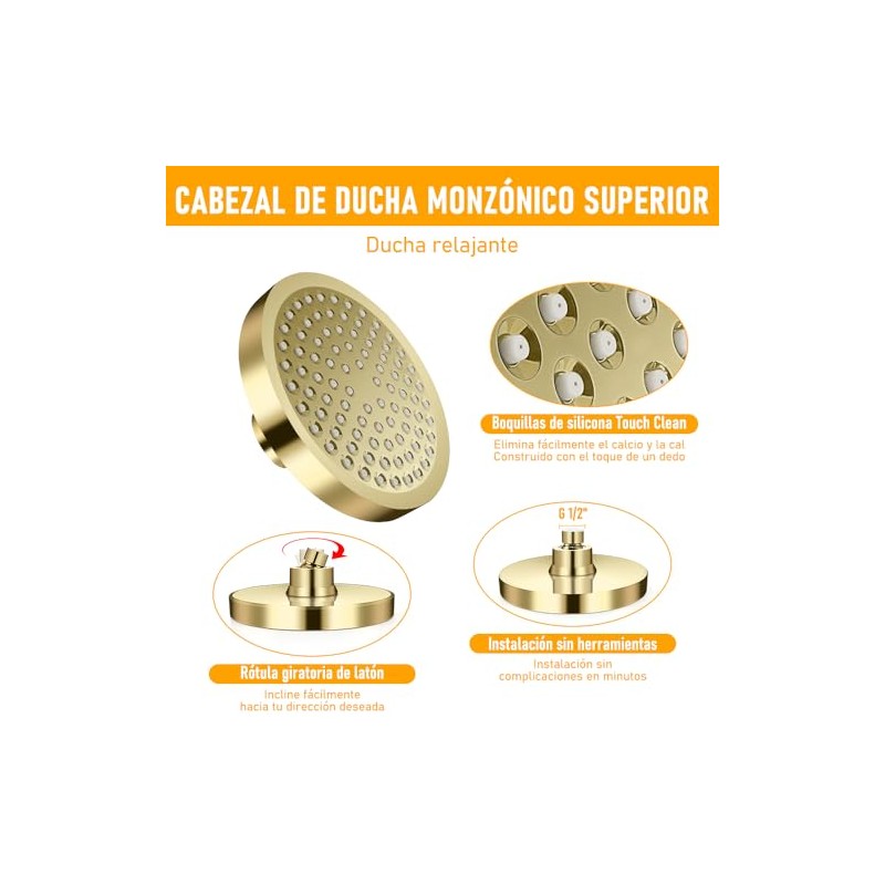 AUTOWT Cabezal De Ducha, Cabezal De Ducha Fijo De Lujo