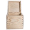 Small Square Cube Wooden Box with Lid | 13 x