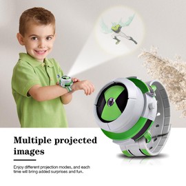 Dhqkqg Kids Projection Watch, Ben 10 Omnitrix Watch, Adjustable Projection with Projector Projection Action Figure Model, for Boys Girls Childrens Toys Wa-tch