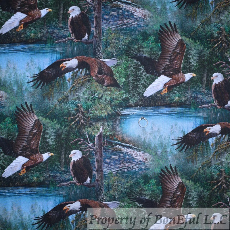 Signature BonEful Fabric FQ Cotton Quilt Red White Blue Patriotic