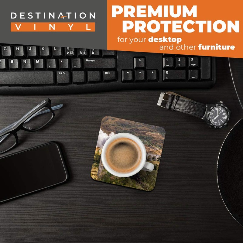 Great Coasters (Set of 2) Square/Glossy Quality Coasters/Tabletop Protection for