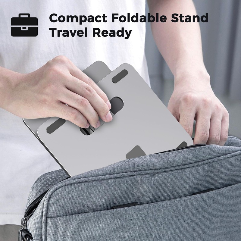 AboveTEK Laptop Stand, Adjustable Portable Computer Riser, Ergonomic Aluminum Notebook