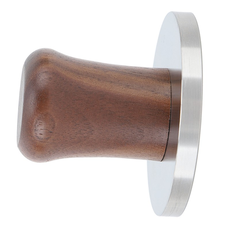 Wood Handle Coffee Tamper Stainless Steel Press Detachable Flat Base