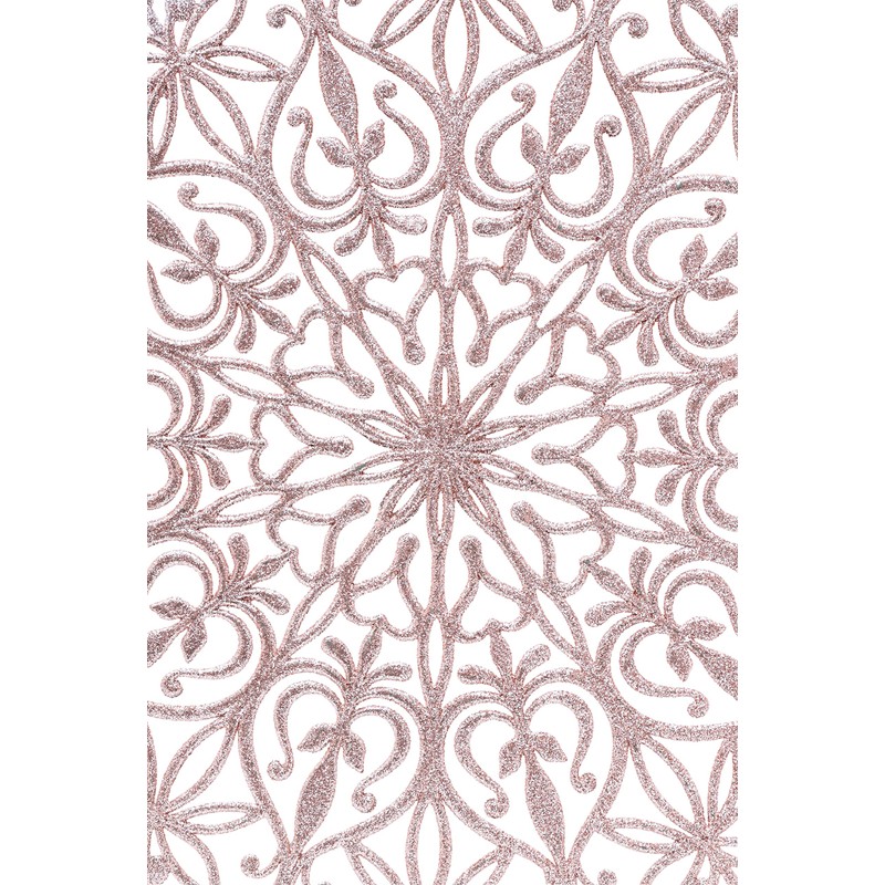 Toyland® Pack of 2-39cm Rose Gold Glitter Snowflake Pendant Christmas