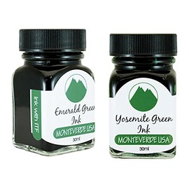 Monteverde 60ml Core Fountain Pen Ink Bottle (30ml Emerald Green Ink Bottle G309EG, 30ml Yosemite Green Ink Bottle G309YG)