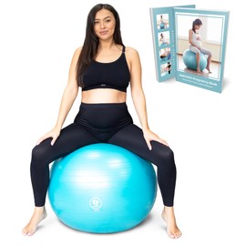 BABYGO® Birthing Ball for Pregnancy & Labor + Our Award Winning Book - Exercise, Birth & Recovery Plan, 5X Stronger Than a Yoga Ball with Eco Friendly Material (Terracotta, 65cm)