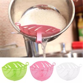 Unbranded Leaves shaped plastic pot strainer rice fruit wash Strainer Clip Green Christmas