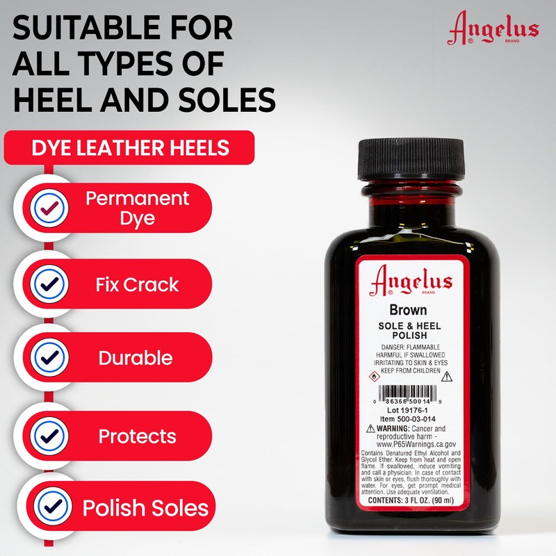 Angelus Leather Sole & Heel Polish Edge Dressing Black 3oz