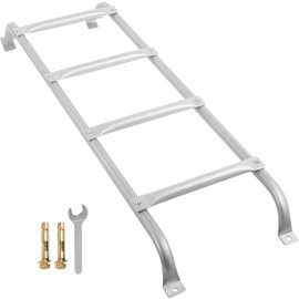 HomiShare Egress Ladder 4-Step Basement Egress Ladder, 400LBS Load Capacity Metal Basement Ladder, 53"x15.5"(LxW) Egress Window Ladder with Silver Polished Surface Use for Egress Window Well